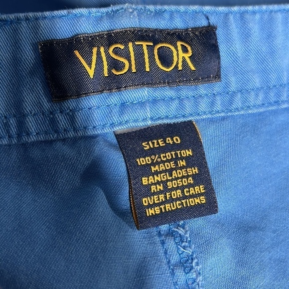 VISITOR BLUE SIZE 40 FLAT FRONT COTTON SHORTS - Picture 6 of 6